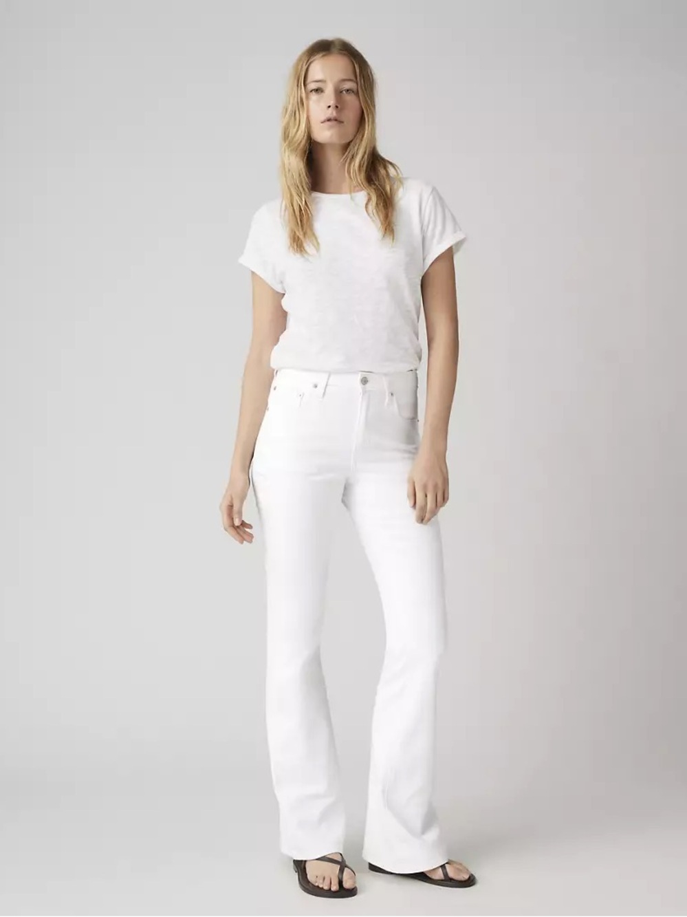 Levi’s Demi Curve Women’s White High-Rise Flare Jeans - Picture 1 of 6